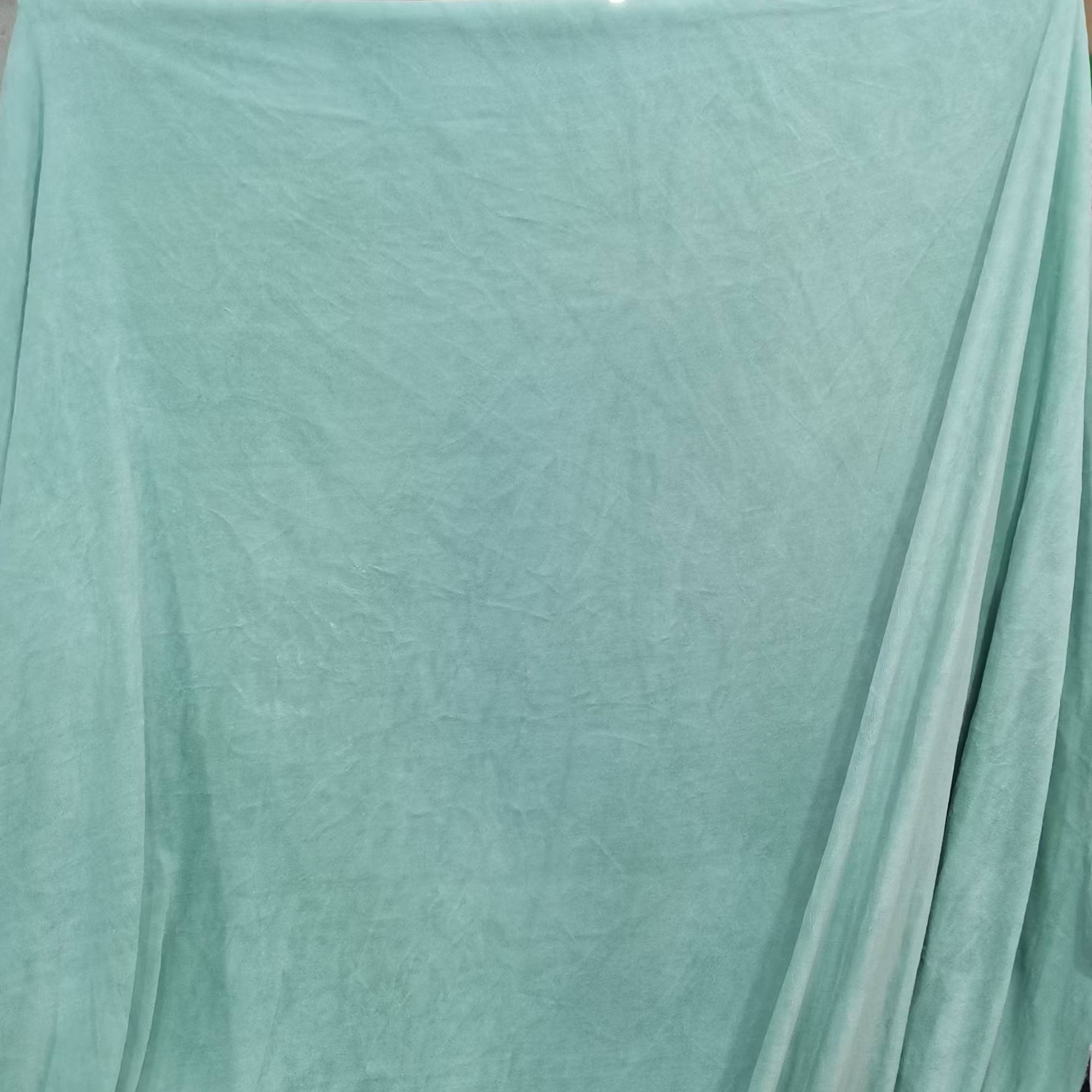 保暖绒布料～纯色绿色