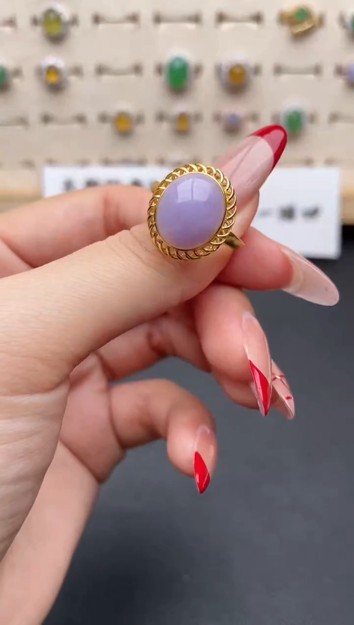 【闪购商品】翡翠戒指银S925镶嵌一物一证一礼盒