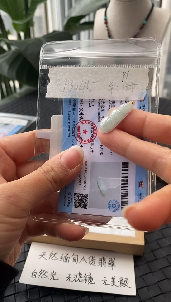 吊坠(不含链)18K金镶嵌翡翠宝****！FF3045