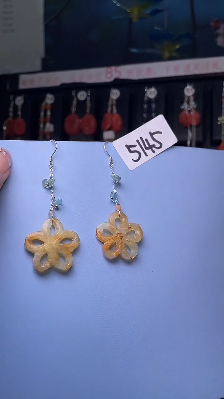 未镶嵌岫玉耳饰喜欢拍