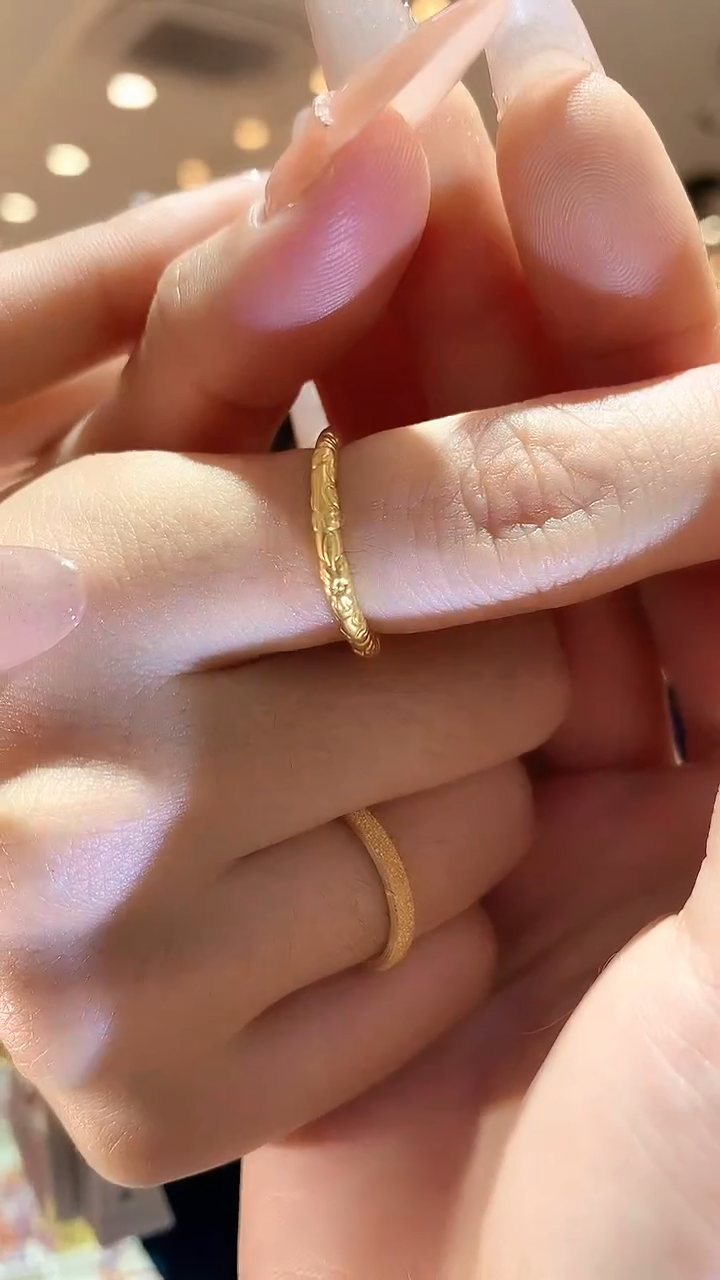 【闪购商品】定制足金戒指/指环（圈口联系备注）