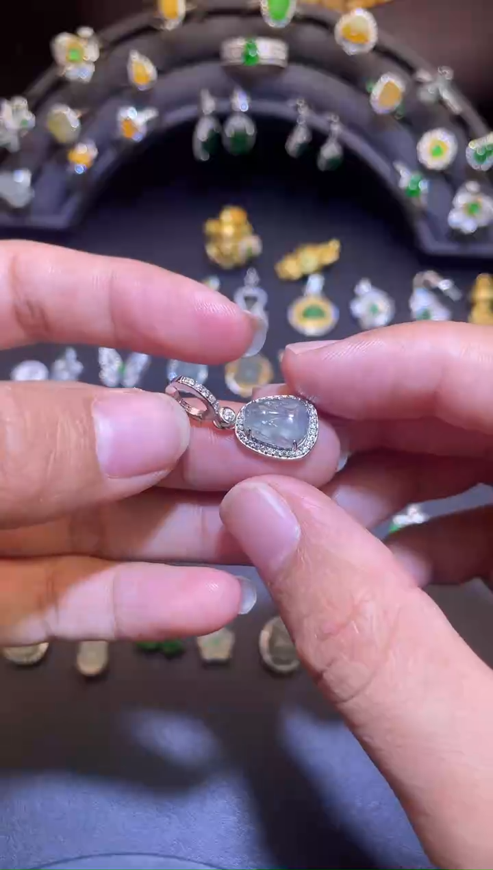 吊坠(不含链)银S925镶嵌翡翠1