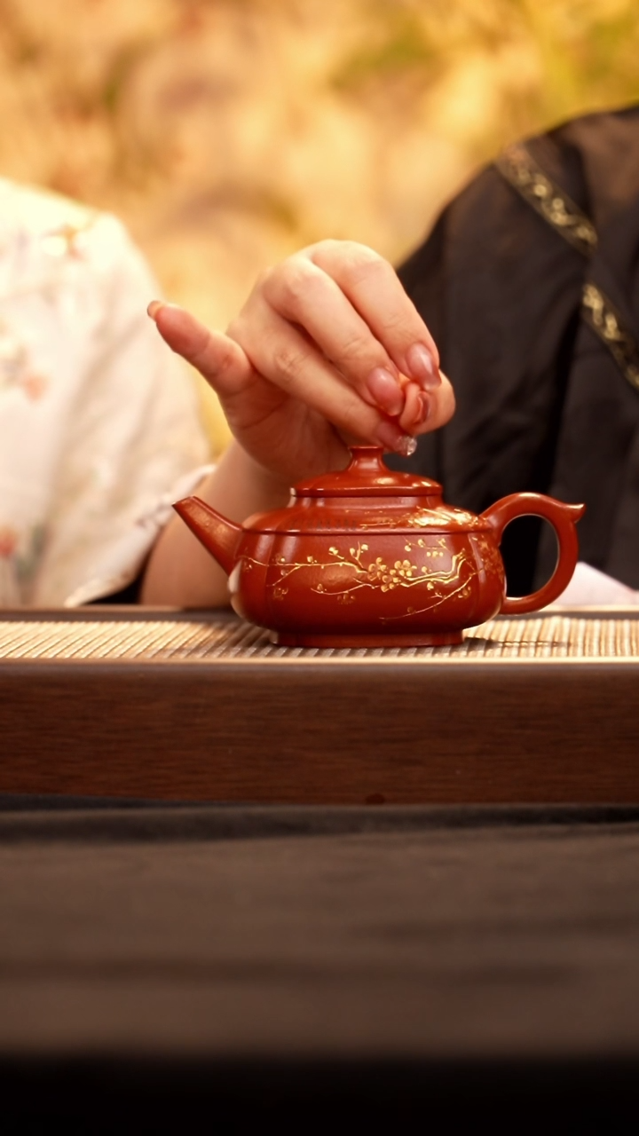 茶壶紫砂YF四方玉亭 朱泥