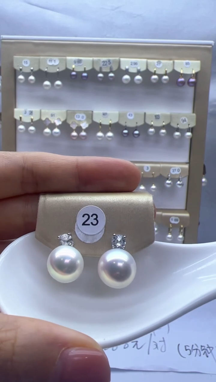 【闪购商品】淡水珍珠耳饰银S925镶嵌23