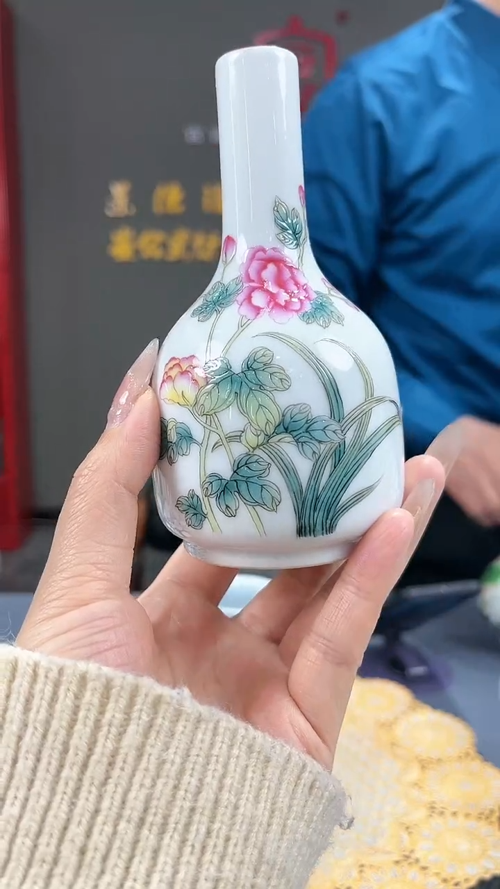 【闪购商品】官窑瓷画院250官窑瓷画院花鸟摇铃樽