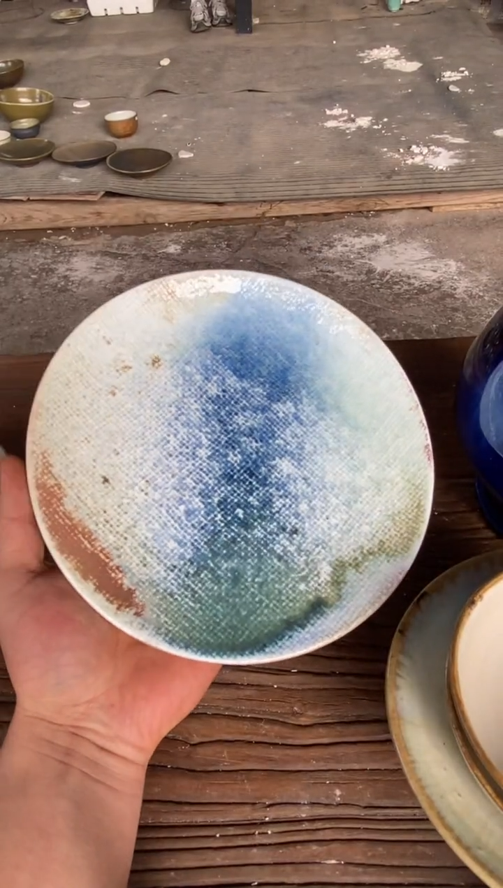 浪鬼柴烧釉绘系列盘子