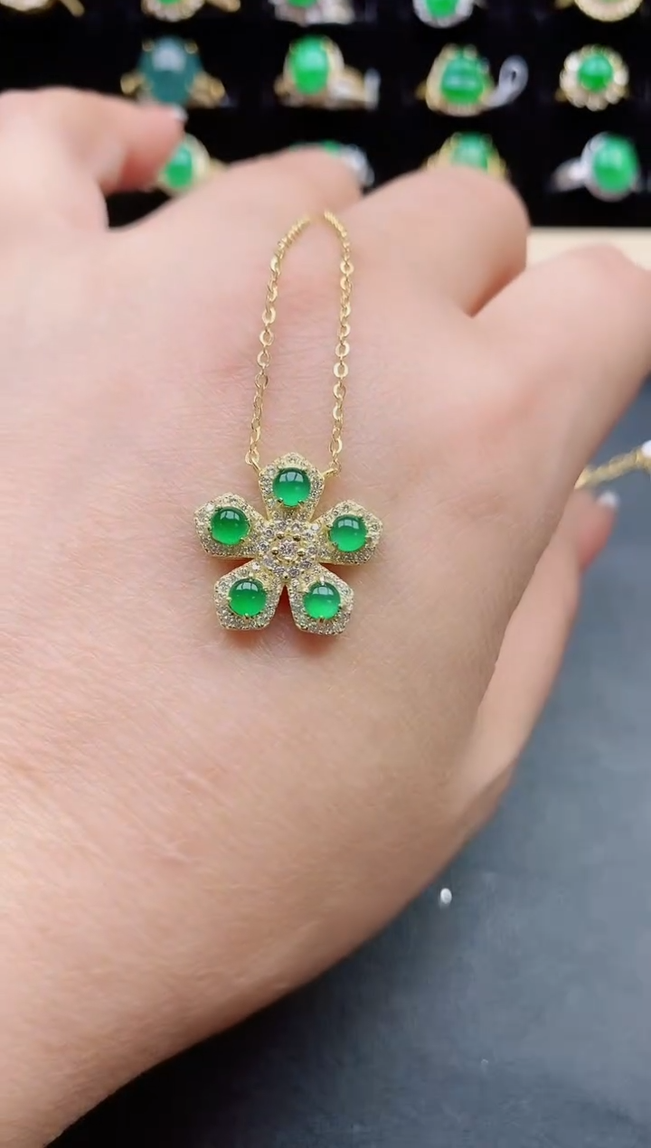 【闪购商品】翡翠吊坠(赠链)银S925镶嵌321321