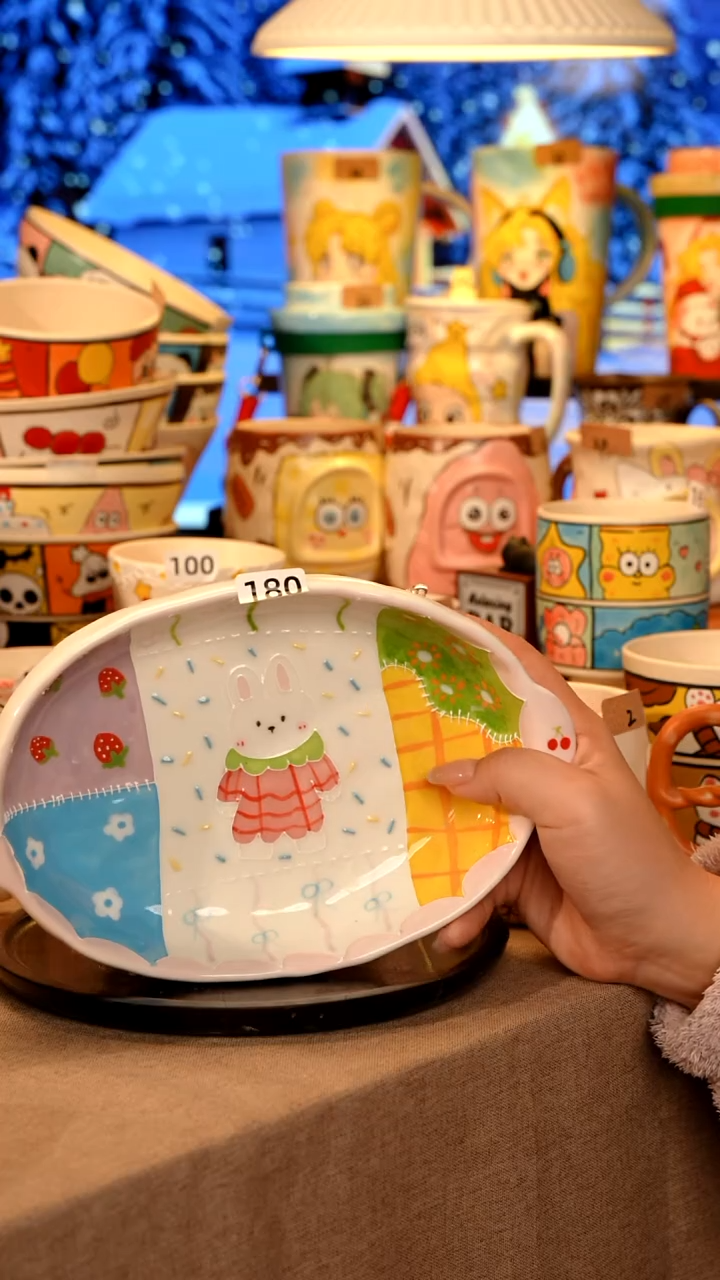 陶瓷180景德镇原创设计师高温手工手绘