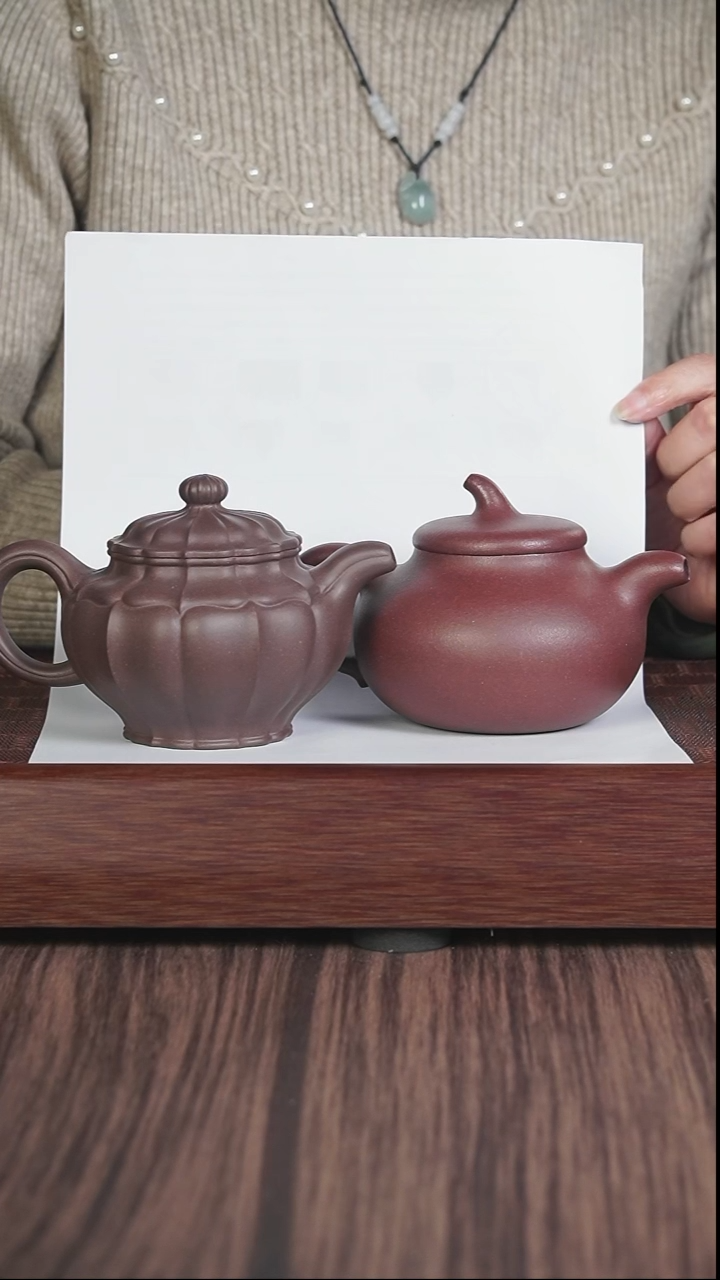 【闪购商品】紫砂茶壶筋纹  天青 菱花掇只+底槽清茄瓜