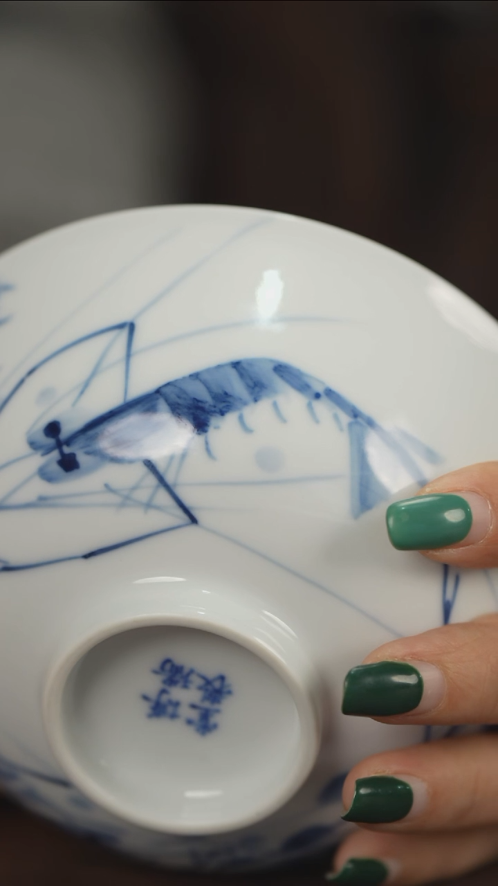 【闪购商品】博瑞堂青花双虾碗