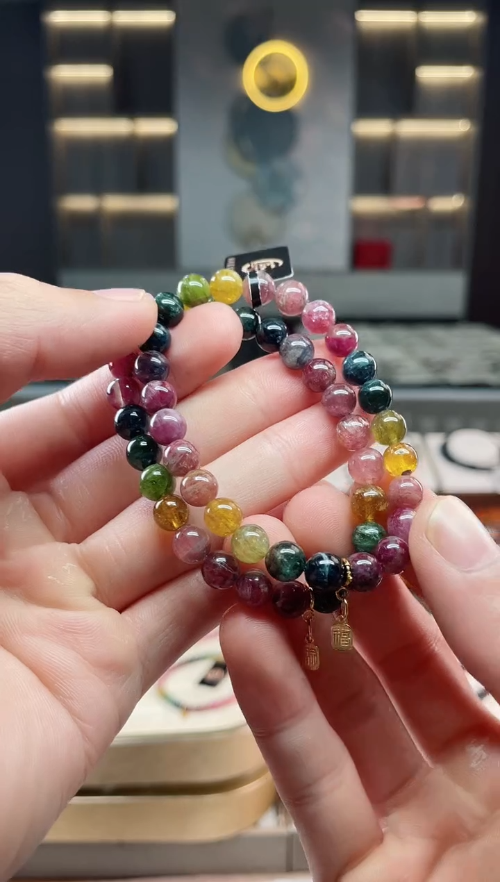 未镶嵌老矿碧玺单圈手串7mm+碧玺多样性发一条xion