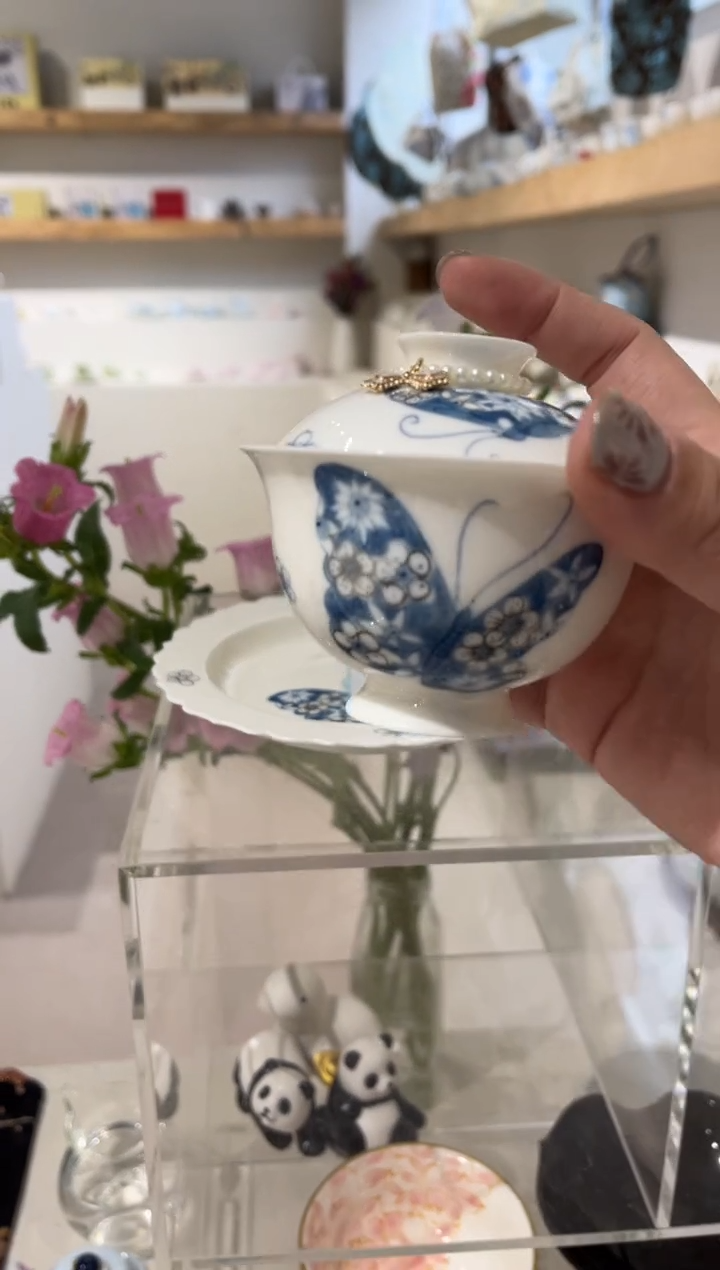 【闪购商品】蝴蝶盖碗 哈哈哈哈哈哈