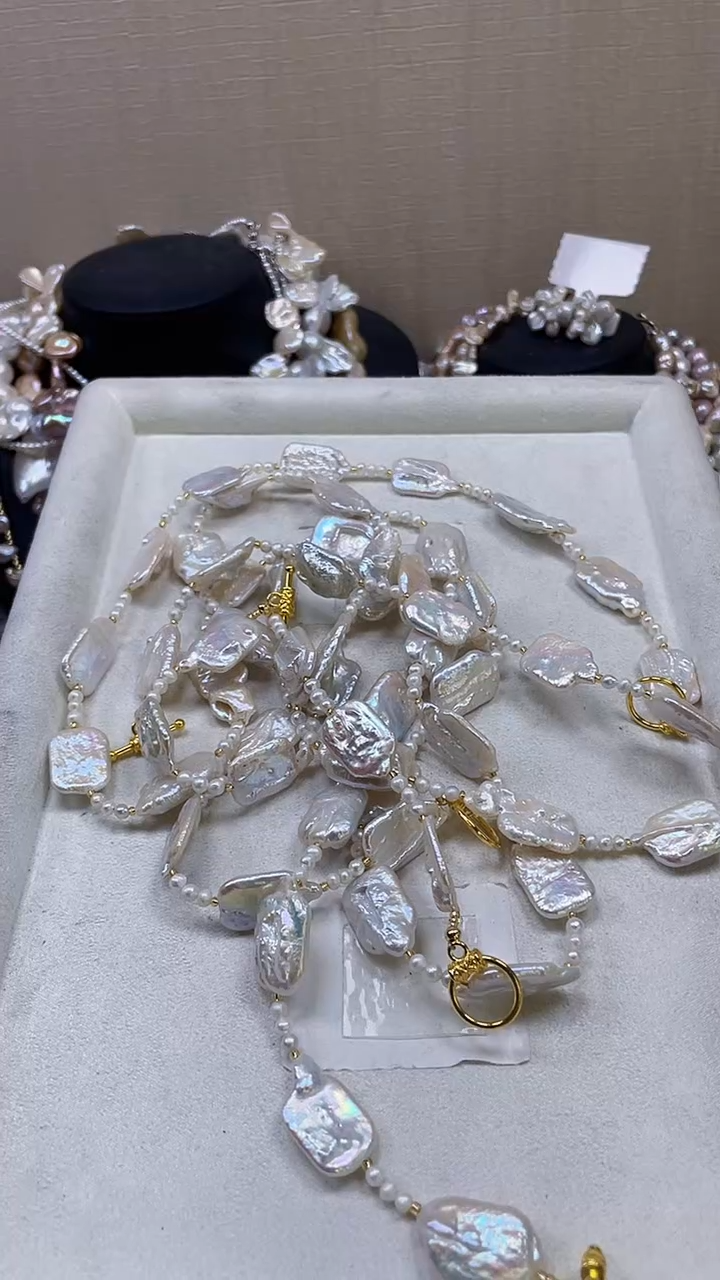 未镶嵌毛衣链淡水珍珠【纯恬饰品】