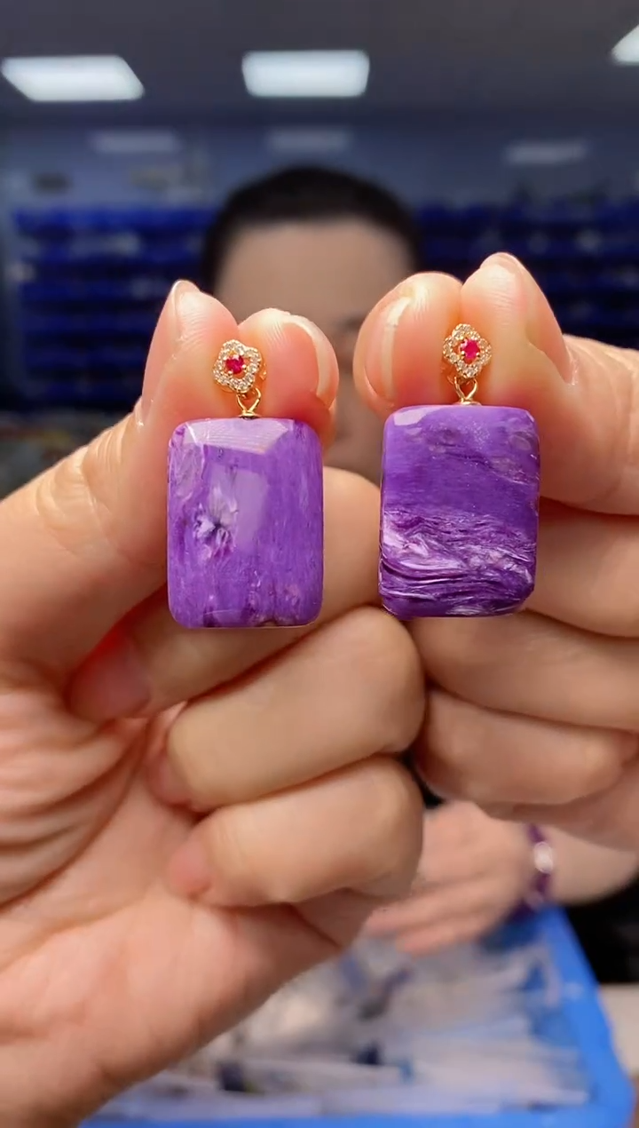 【闪购商品】查罗石（紫龙晶）颈饰银S925镶嵌多样性发货发其一