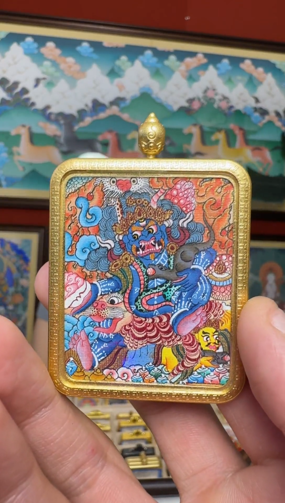 吊坠黑财神-热贡元旦唐卡画院 娜娜