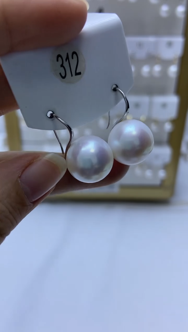 银S925镶嵌耳饰淡水珍珠312