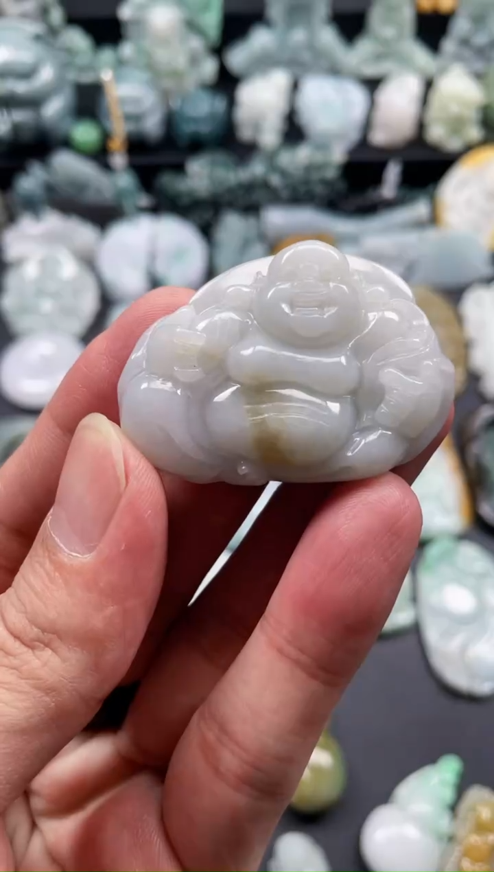 颈饰未镶嵌翡翠5  天然翡翠a货  布袋佛