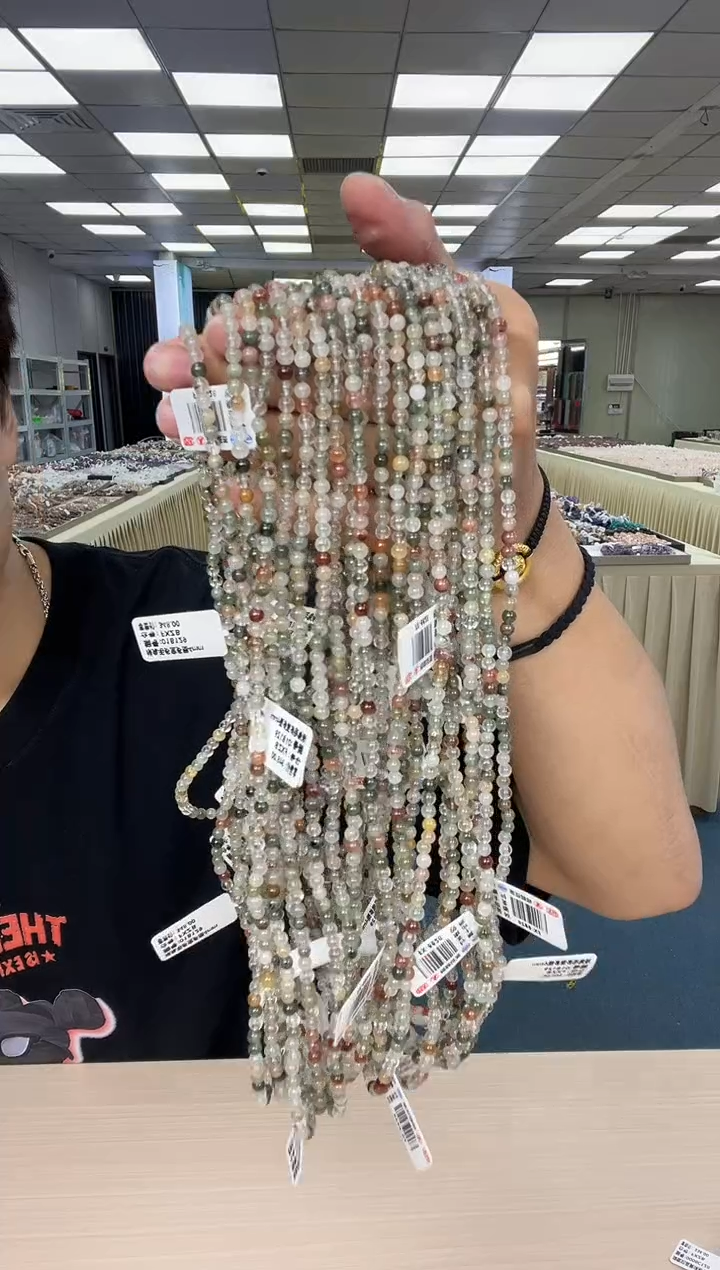 水晶手串未镶嵌彩兔毛多圈4MM（多样性，发其一）