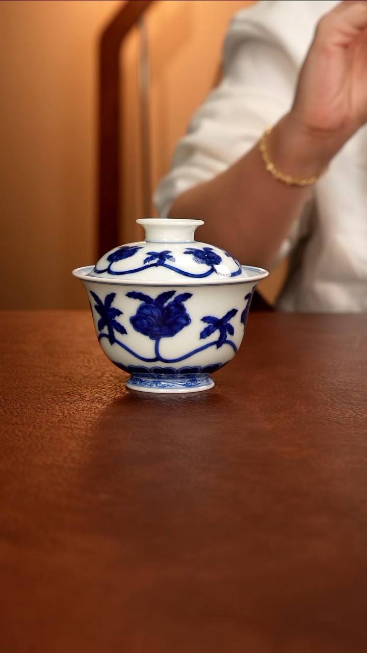 景德镇瓷器，青花瓷手绘茶具~