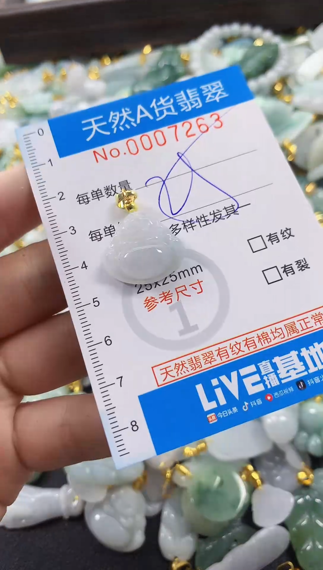 颈饰未镶嵌翡翠净货挂件-7263