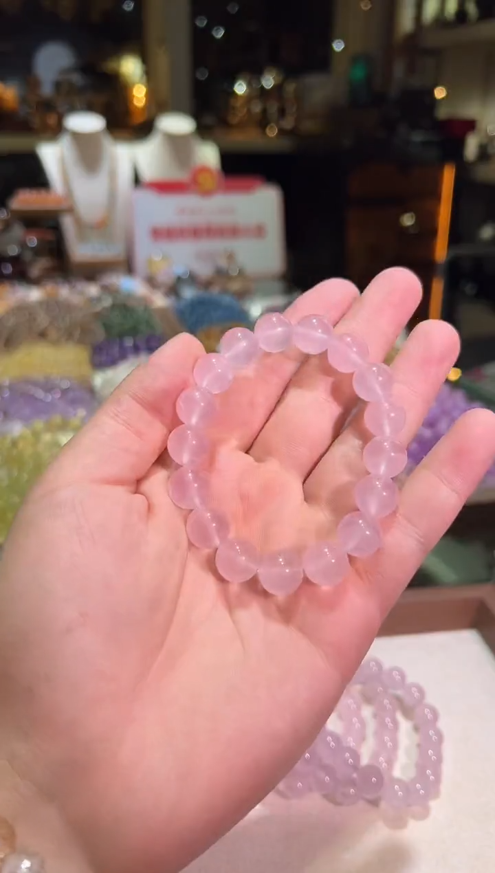 未镶嵌手链水晶12mm+马岛粉水（多样性发一）