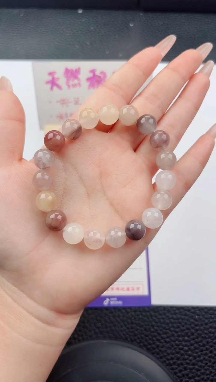 未镶嵌手串石英质玉（金丝玉）嗨购微色差T