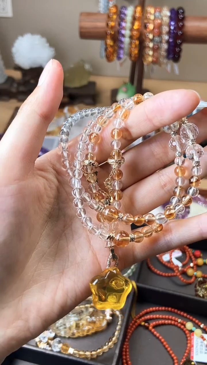 未镶嵌吊坠(赠链)金珀金珀星星