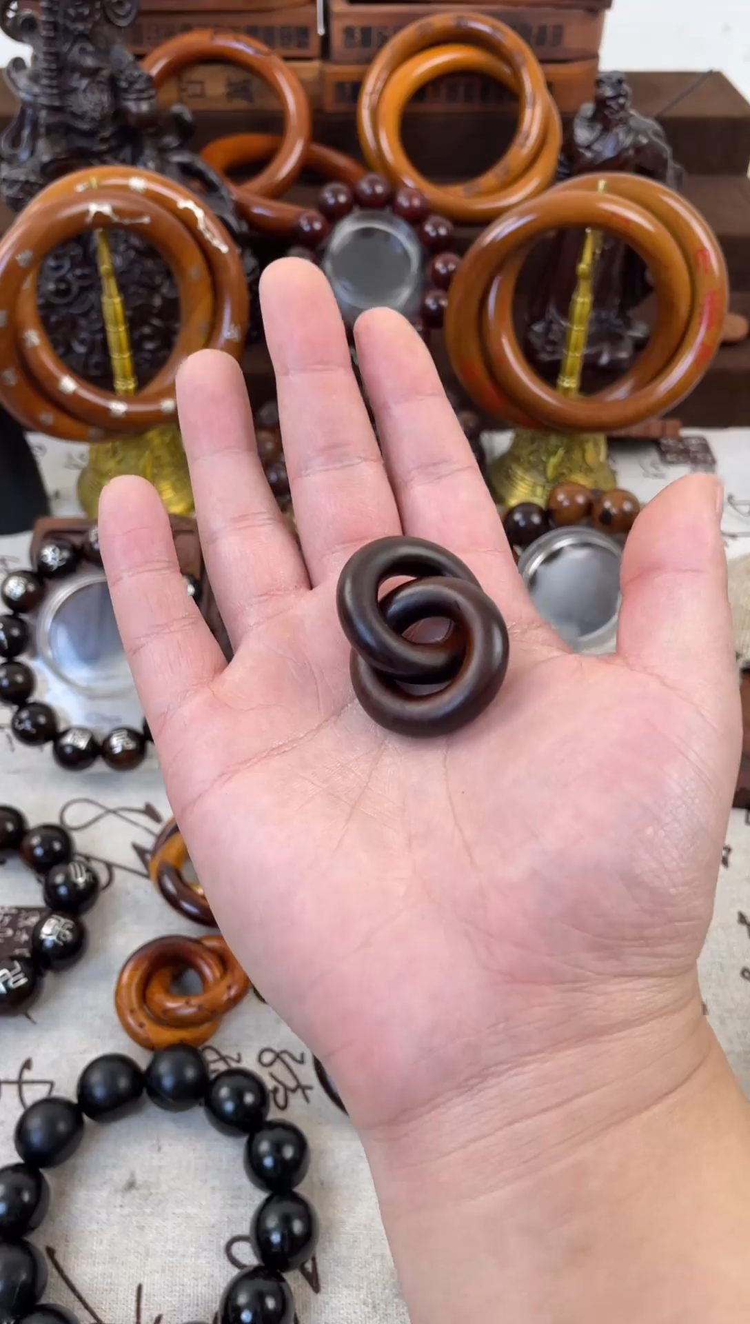 木枣木玉化1.5六七星小乾坤圈全品带挂绳