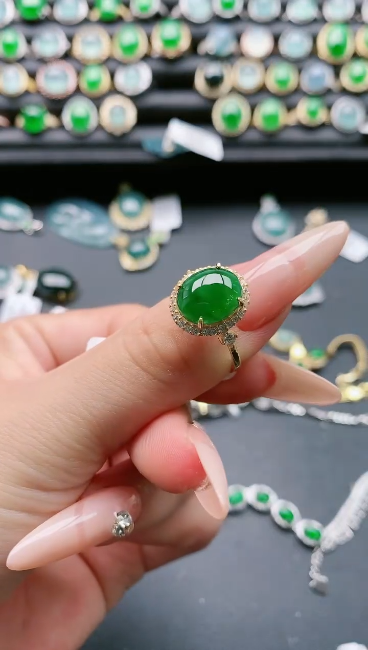 【闪购商品】翡翠戒指银S925镶嵌1111111