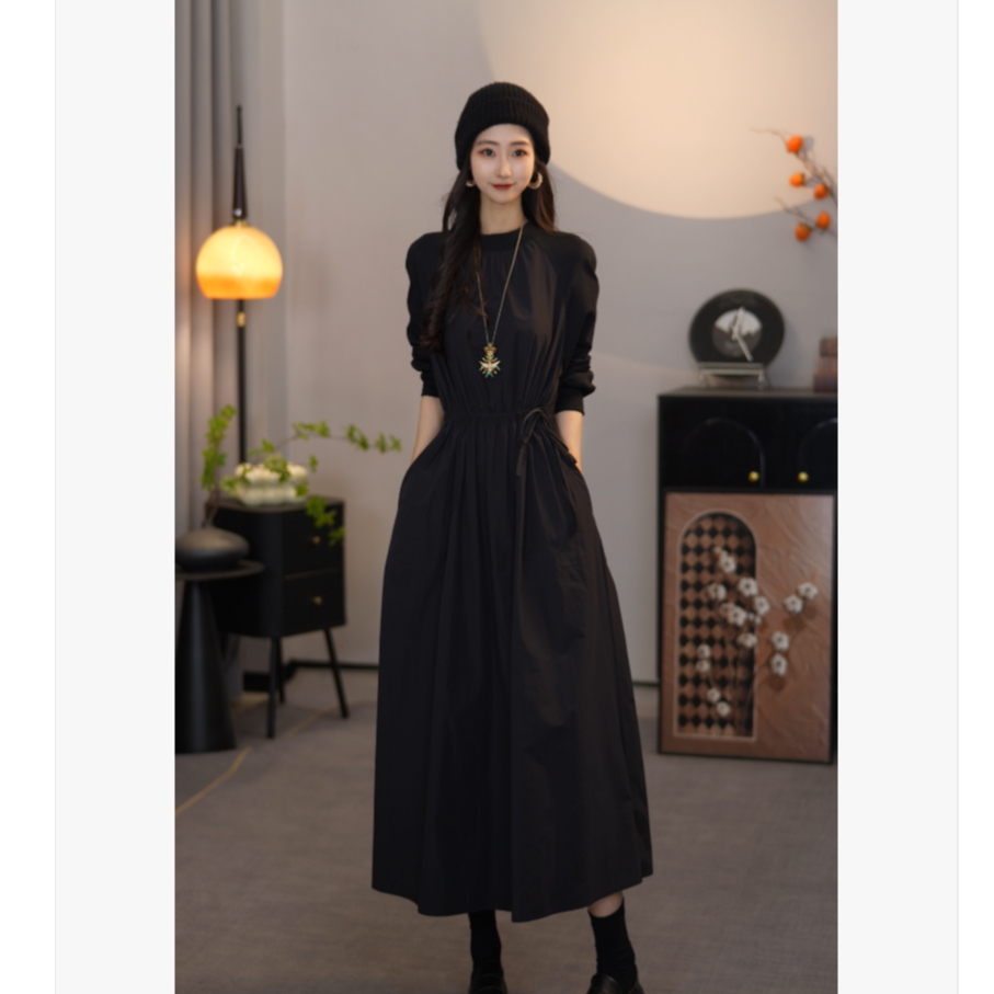 AMASS/阿玛施5500555 新款显瘦气质时尚休闲设计感连衣裙长裙