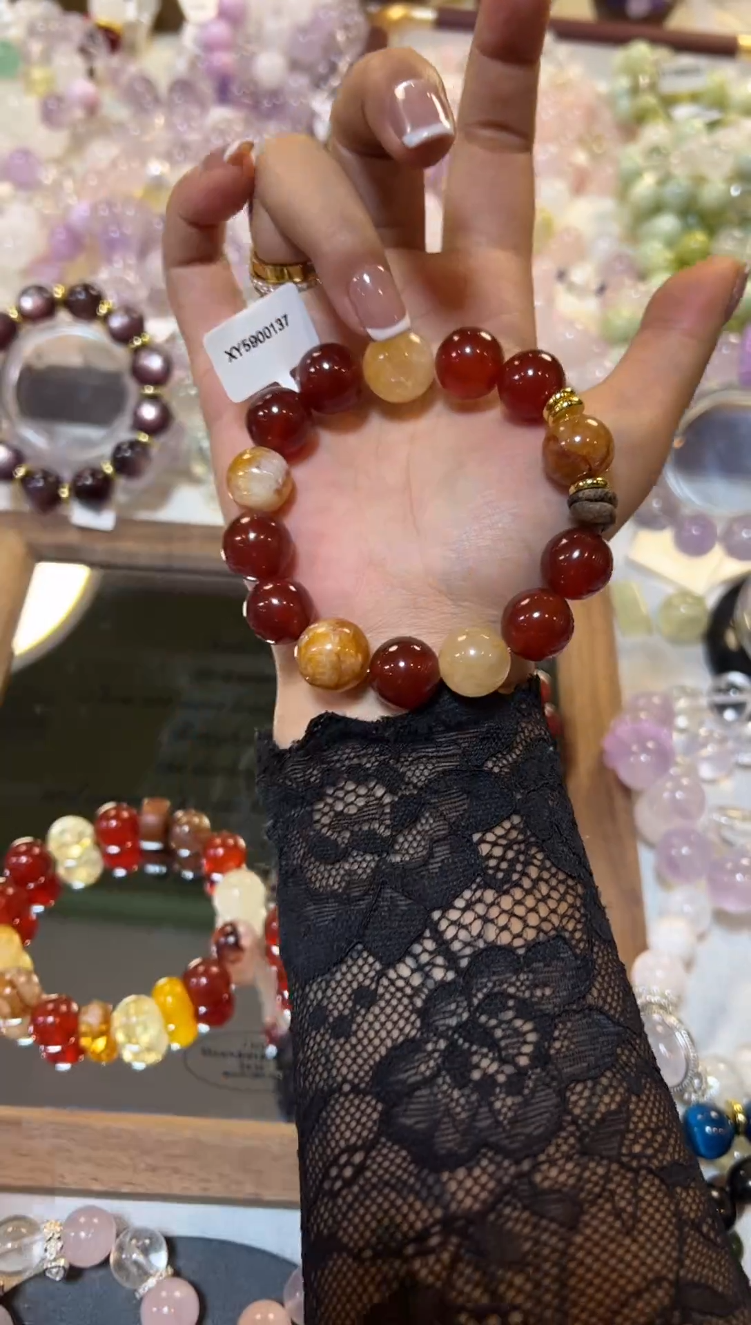 未镶嵌手串玛瑙/玉髓红玛瑙水晶手串