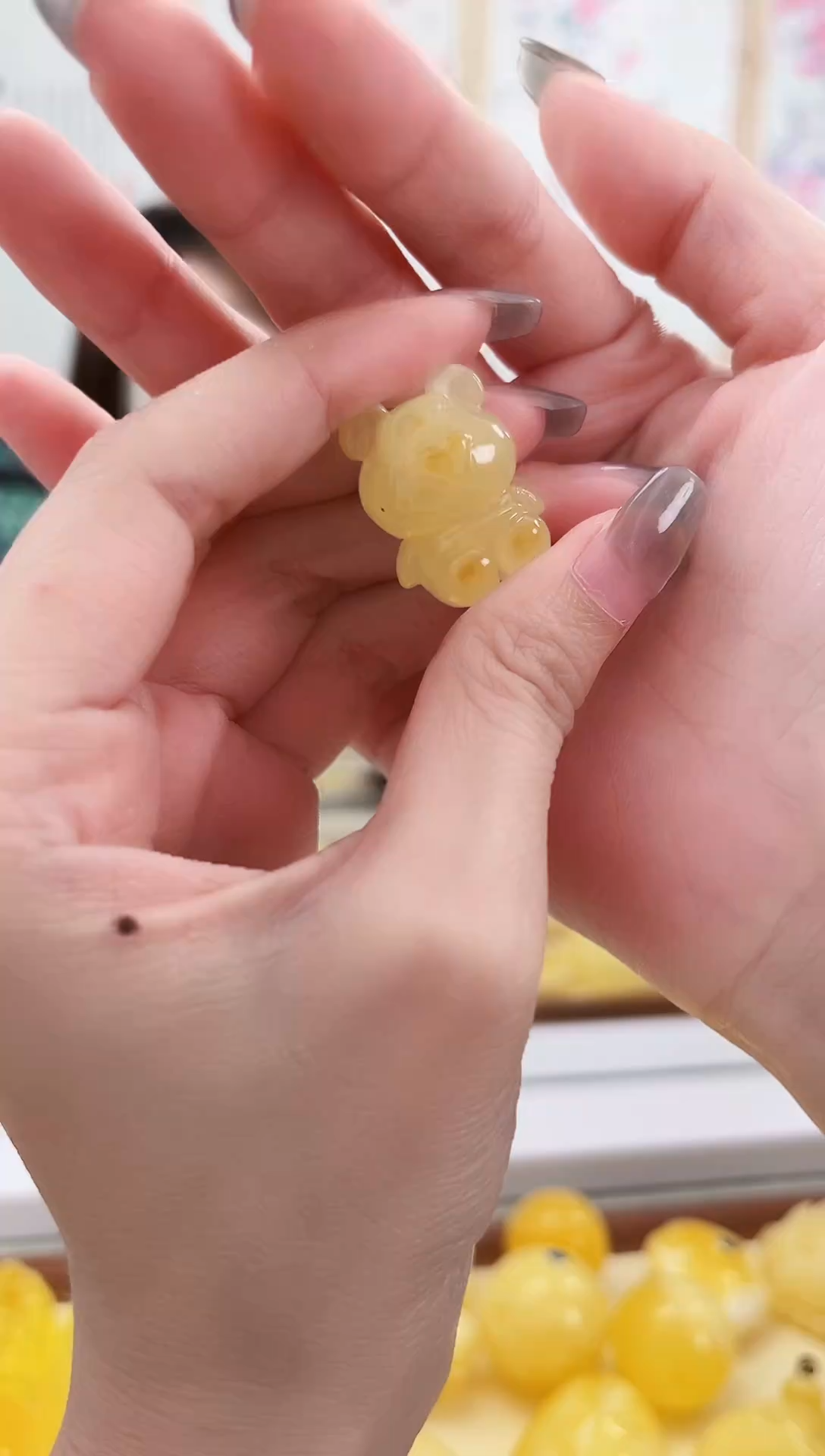 未镶嵌蜜蜡裸石小熊吊坠