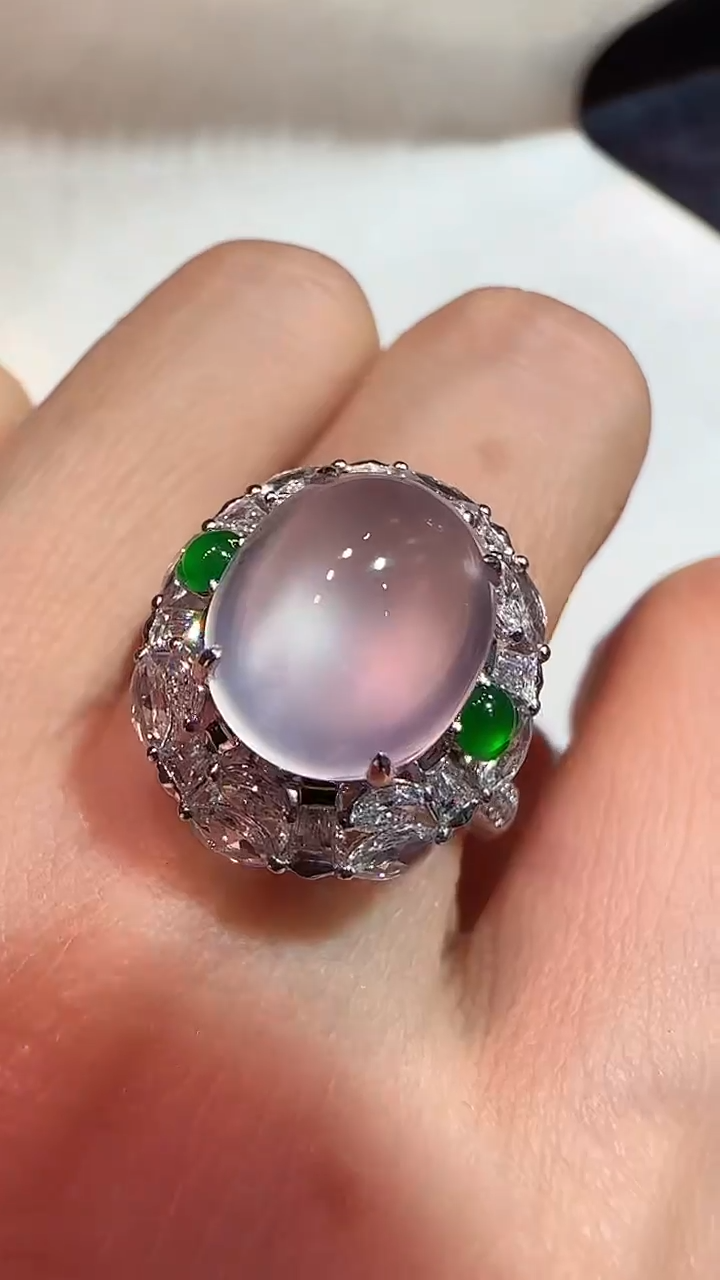 【闪购商品】翡翠戒指18K金镶嵌戒指