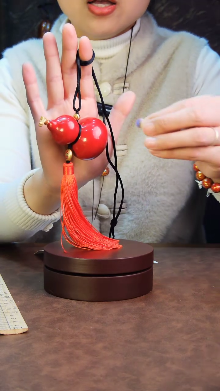 【闪购商品】184直播一物一图大漆酒葫芦送底座送挂绳