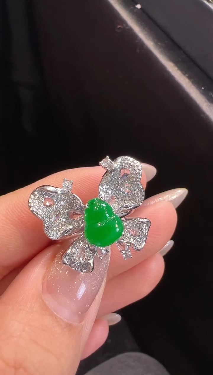 【闪购商品】翡翠戒指18K金镶嵌戒指