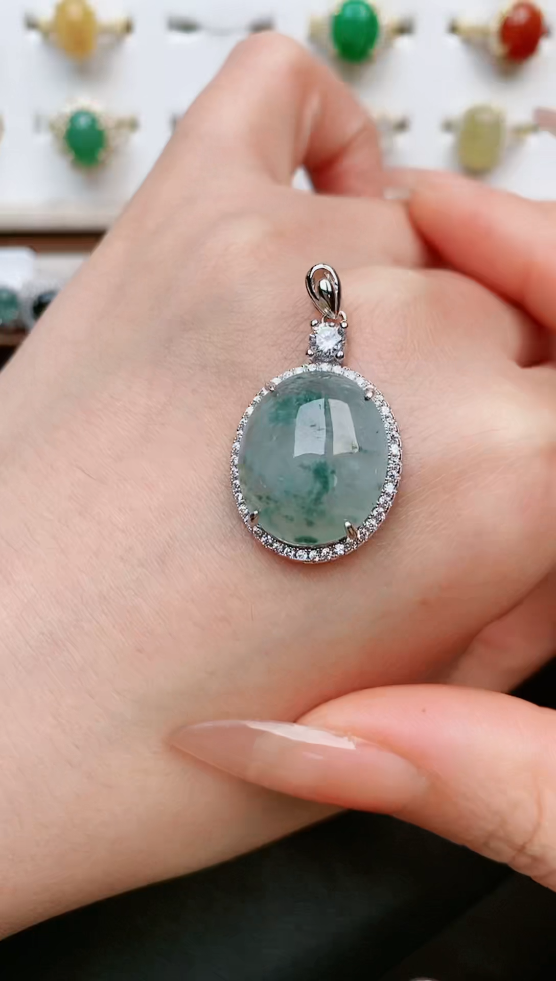 【闪购商品】翡翠戒指银S925镶嵌....