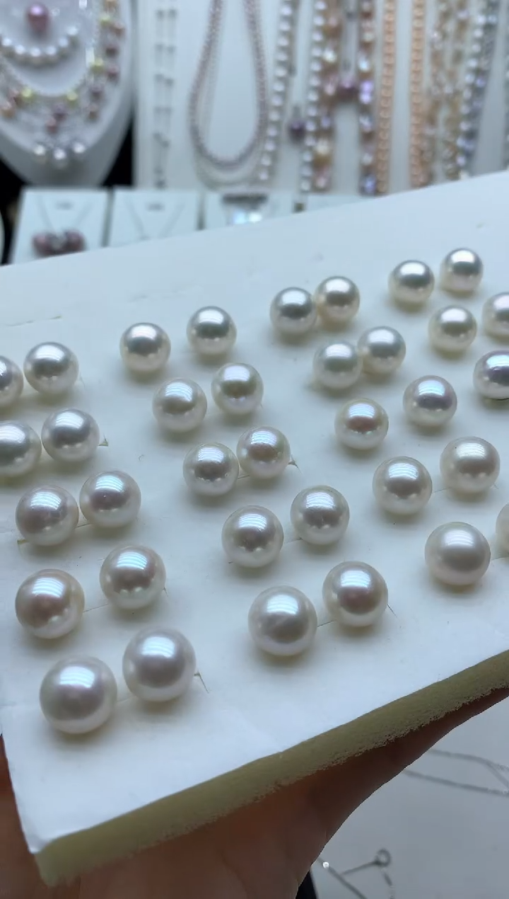 银S925镶嵌淡水珍珠耳饰多样性发其一