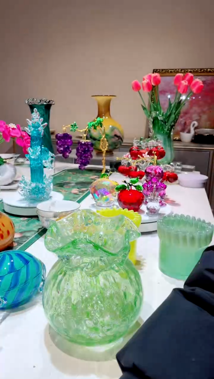 【闪购商品】琉璃手工艺品  绿色透明钱袋子 