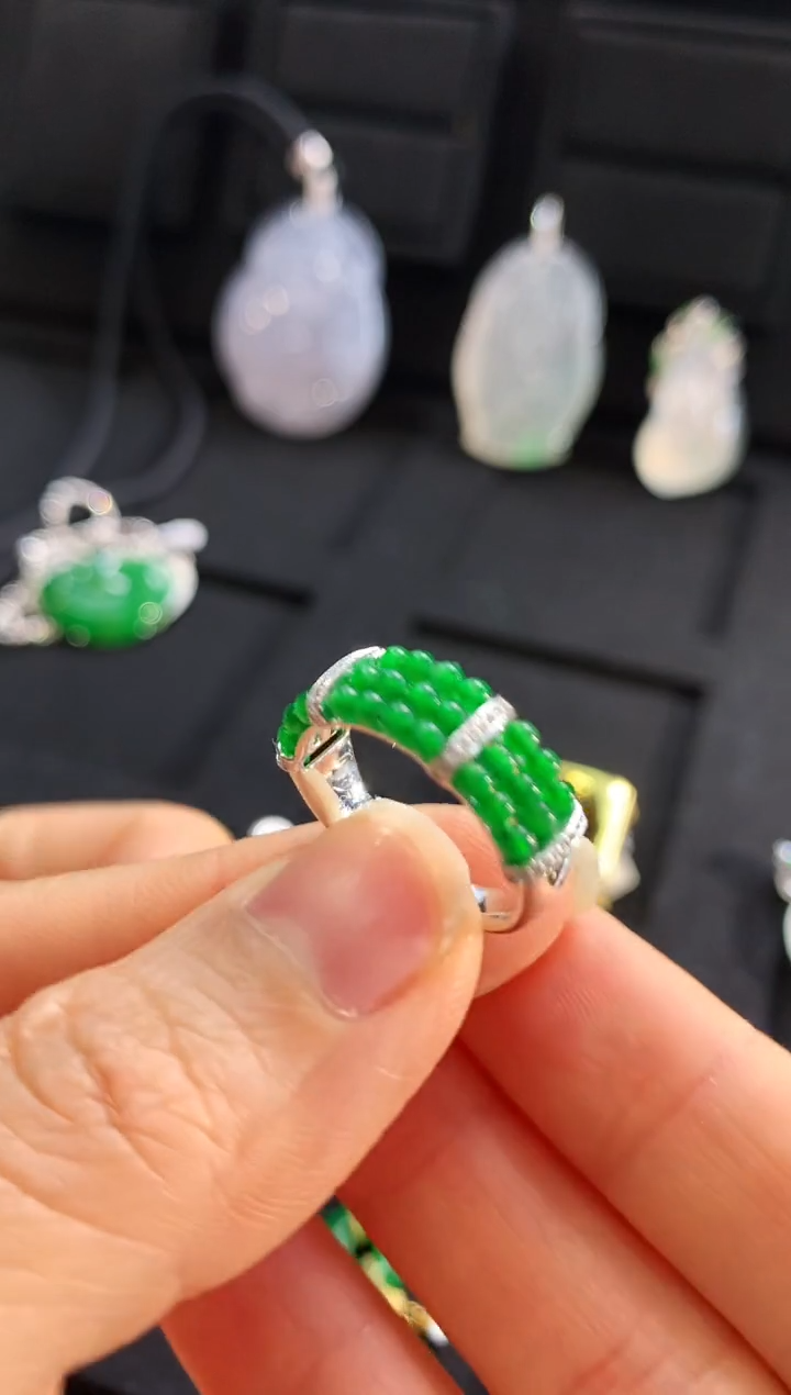 【闪购商品】翡翠戒指18K金镶嵌戒指12