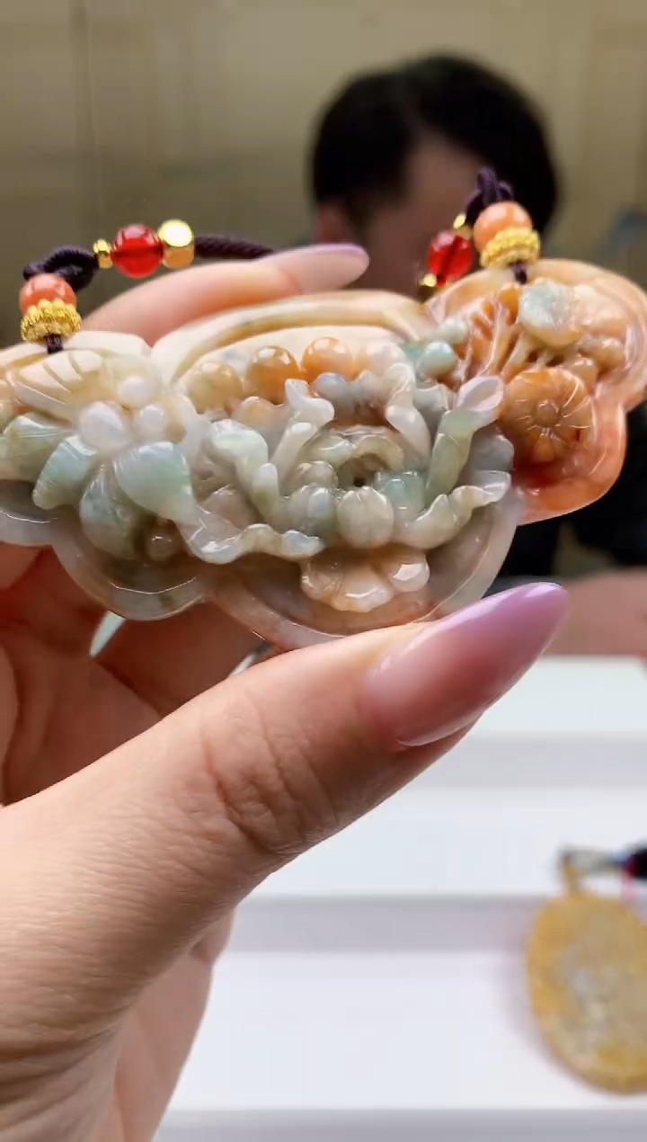 【闪购商品】定制翡翠未镶嵌5060ty-毛货挂件236