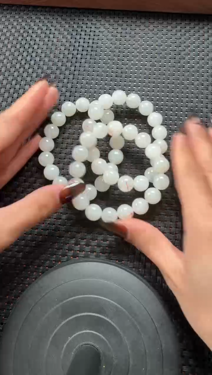 未镶嵌手串和田玉且末料天泰白玉卡12手串多样性发其一