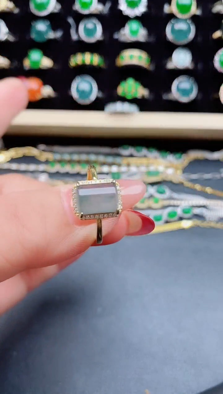 【闪购商品】翡翠戒指银S925镶嵌080508