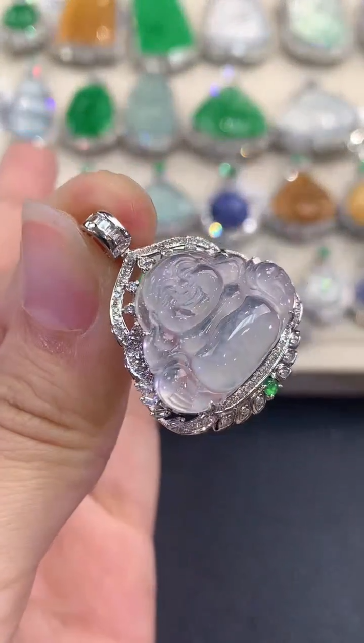 【闪购商品】翡翠吊坠(不含链)18K金镶嵌 C83