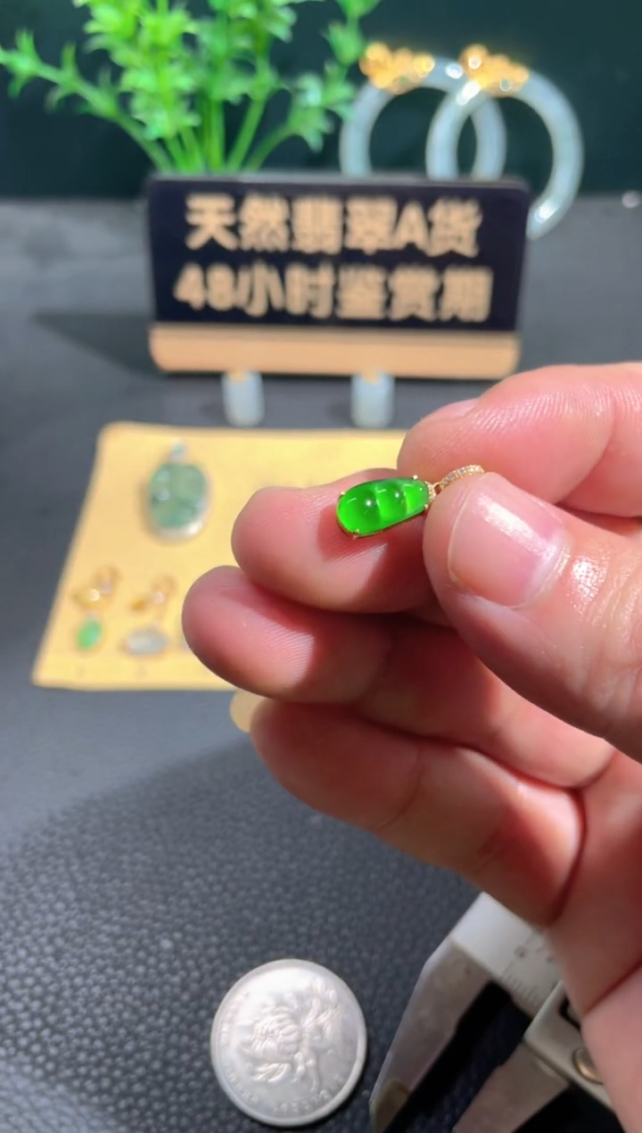 翡翠18K金镶嵌颈饰翡翠
