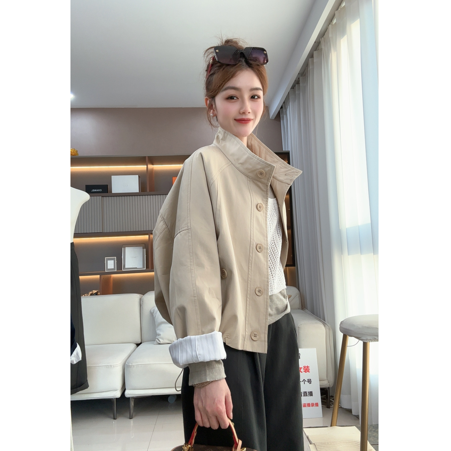 韩版立领夹克外套女2025秋新款百搭宽松显瘦时尚设计感小个子上衣