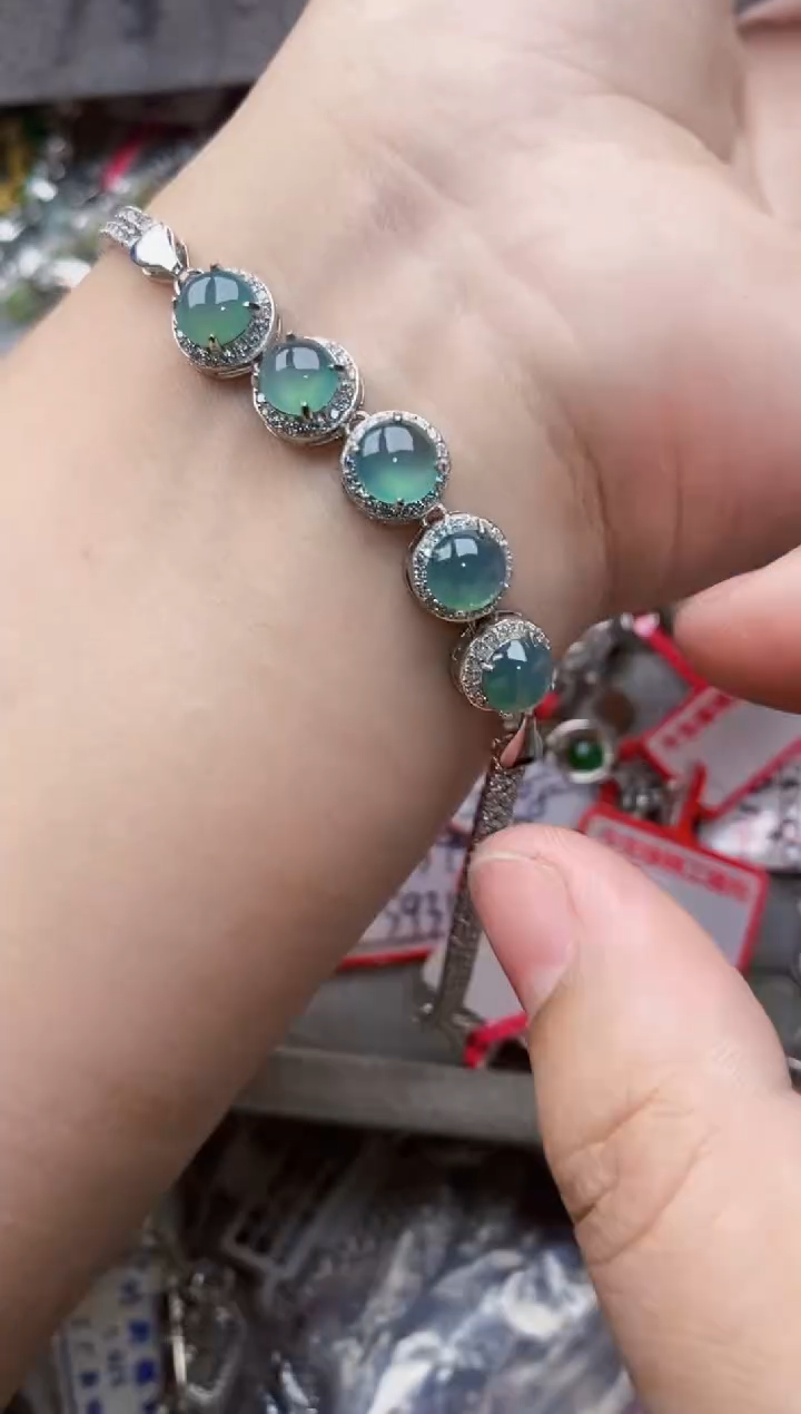 翡翠银S925镶嵌戒指44444---2