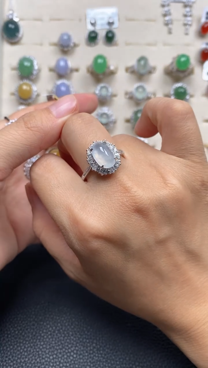 【闪购商品】翡翠戒指银S925镶嵌1111