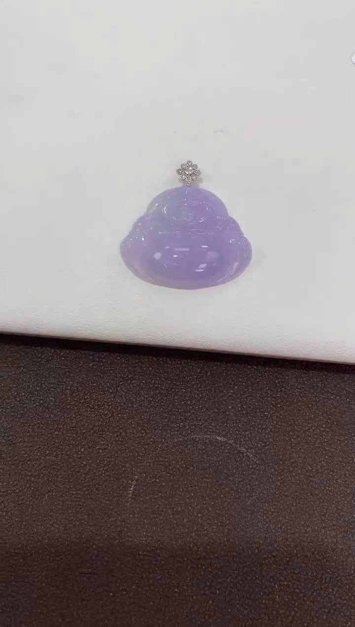 翡翠18K金镶嵌颈饰天然缅甸a货翡翠