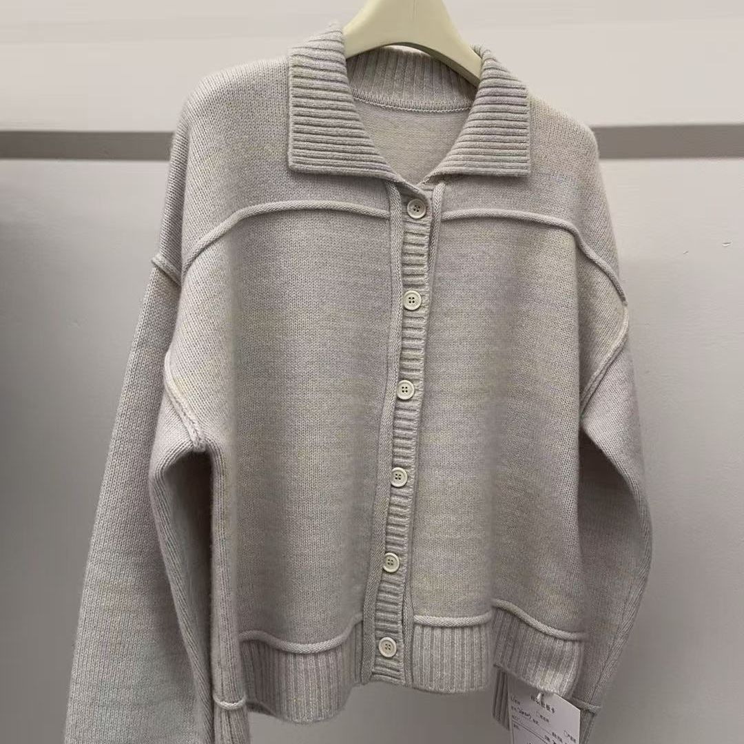 【小米宠粉】花纱衬衫上衣领羊绒开衫