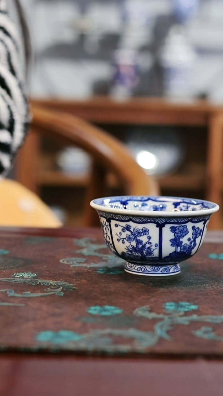 镹曰陶柴窑手工手绘青花